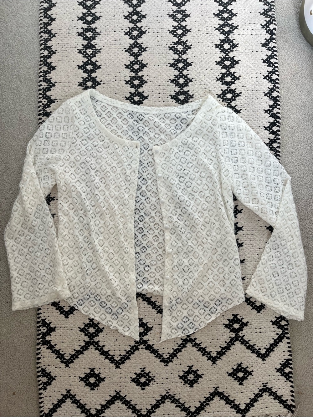 White Lace Open-Front Cardigan